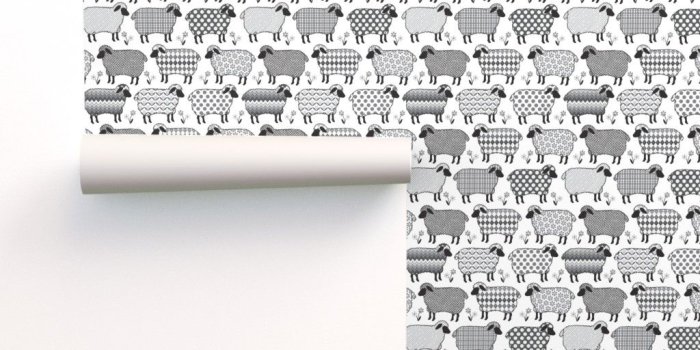 1024x1024 Baa Baa Black Sheep on Isobar by laura_mooney | Roostery Home Decor