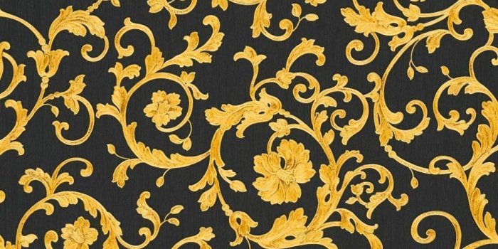 950x950 Versace Black and Gold Baroque Trail Wallpaper by AS Creation 34326-2