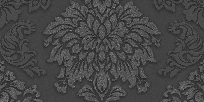 1600x1440 Non-Woven Wallpaper Baroque black anthracite Glitter 36898-4