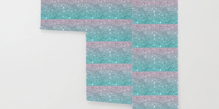 1500x1500 Salmon Pink To Turquoise-Blue Sparkling Glitter Wallpaper by