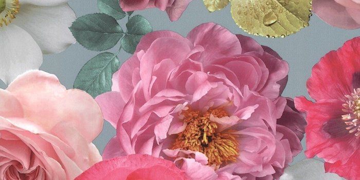 1000x1000 Arthouse Country Garden Teal Wallpaper 259600 - Metallic Floral