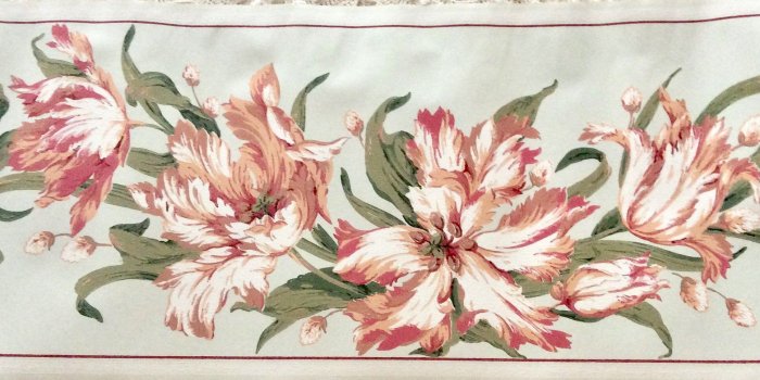 1936x1936 Peach Floral Wallpaper Border 6 Rolls York Frilly Parrot | Etsy