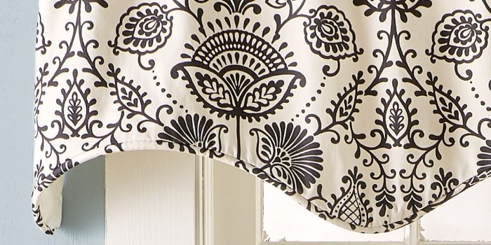 1127x1500 Country Floral All Cotton Rod Pocket Scalloped Valance