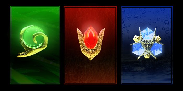 3600x1830 Green, red, and blue gemstones, The Legend of Zelda: Ocarina of