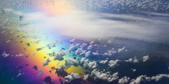 1244x700 Rainbow Colorful Ocean Clouds Aerial wallpaper | 1920x1080 | 78906