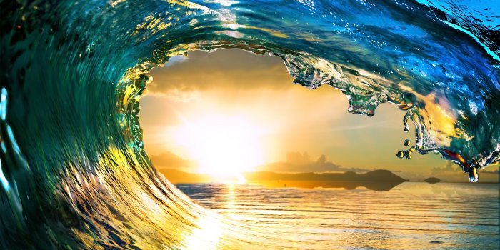 1600x1600 Download Wallpaper Water, Sea, Waves, Sun Free Desktop - Colorful