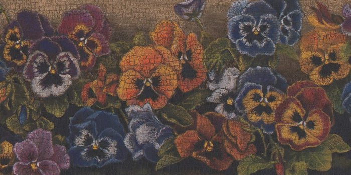 1500x1046 Blue Yellow White Red Purple Flowers Floral Wallpaper Border Retro