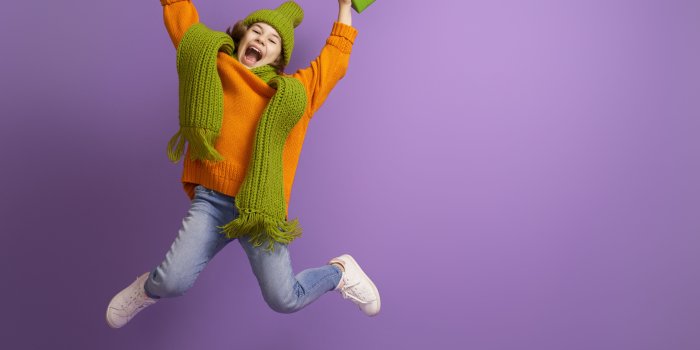 6500x4682 Desktop Wallpapers Little girls Scarf happy Children Jump 6500x4682