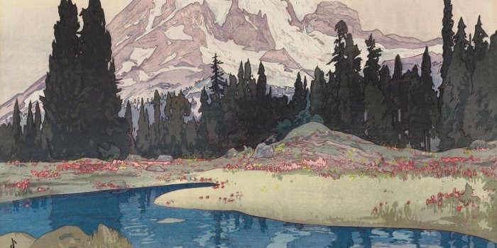 1851x1294 4524972 #Yoshida Hiroshi, #painting, #artwork, #mountains, #water