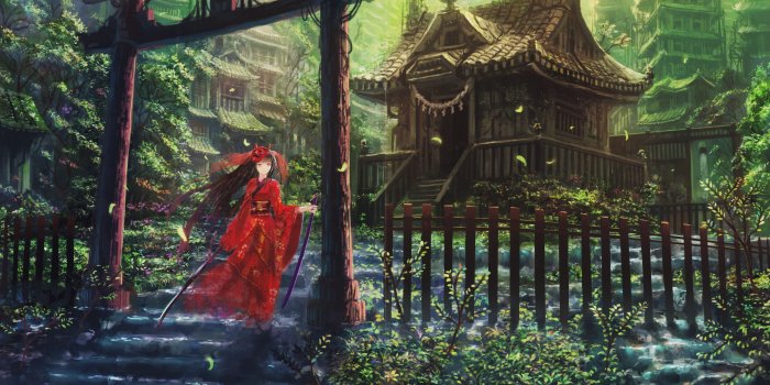 9919x6985 artwork torii japanese clothes hinomoto oniko 9919x6985 wallpaper