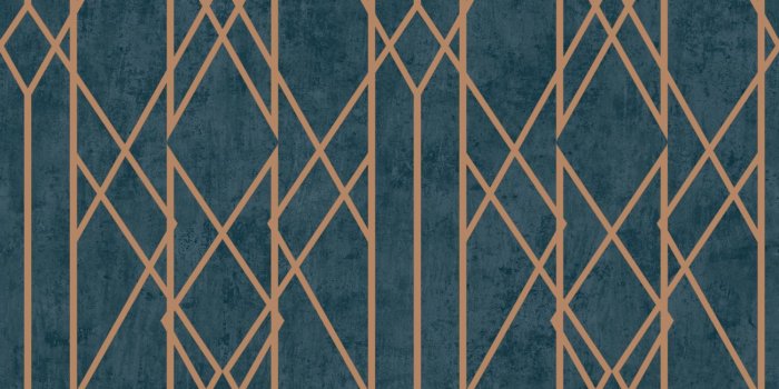 1500x1500 Lattice Geometric Wallpaper Navy Blue Copper Metallic Shimmer