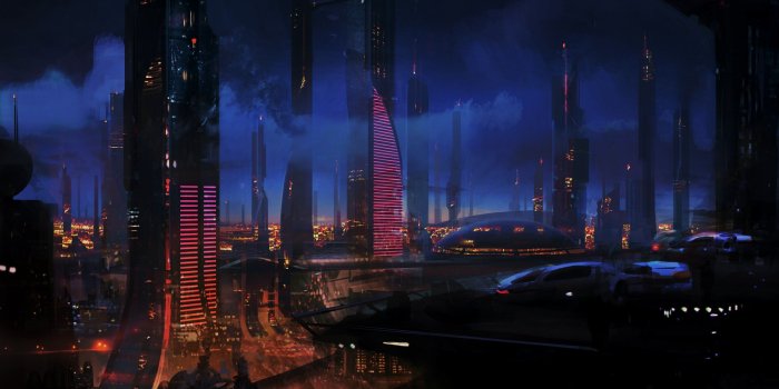 3200x1800 Futuristic City Wallpaper Night posted by Zoey Mercado