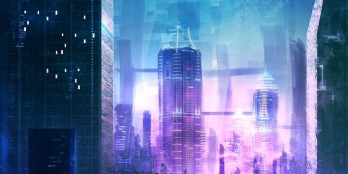 1224x1224 Futuristic City, Buildings, Night, Digital Art, Wallpaper