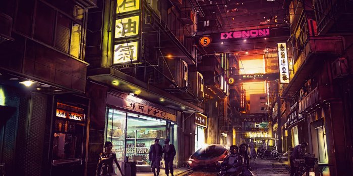 3840x2160 Exenon1 digital wallpaper, night, artwork, futuristic city