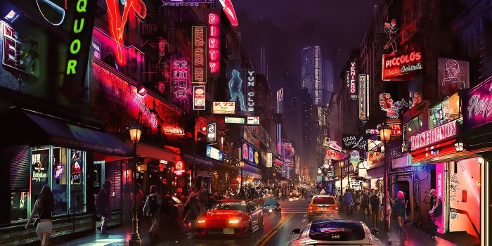 3840x2160 White vehicle, night, artwork, futuristic city, cyberpunk HD