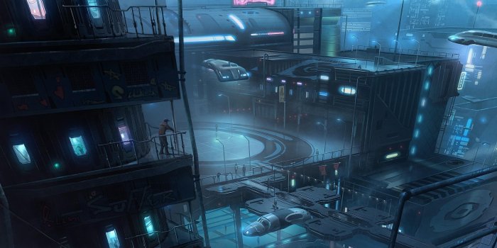 2560x1600 Futuristic city at night wallpaper | nature and landscape