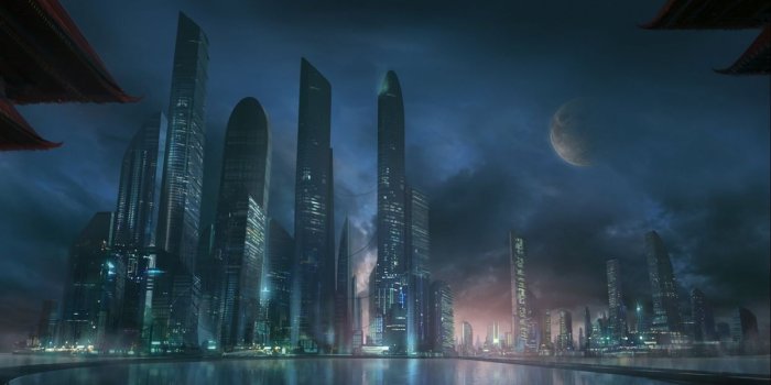 1245x700 Sci-fi futuristic city cities art artwork wallpaper | 2560x1440