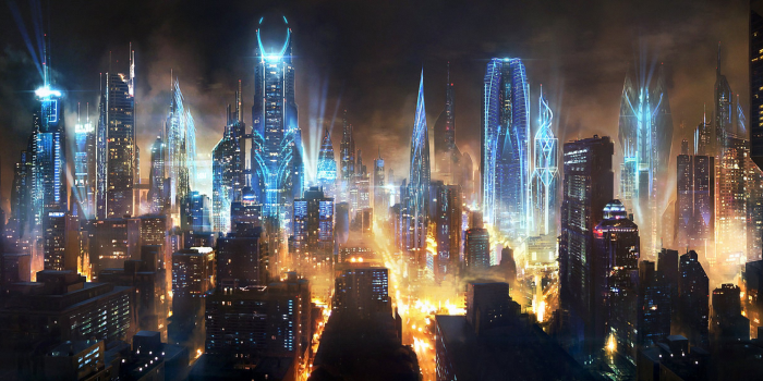 1920x908 Futuristic, City, Artwork, Fantasy Art, Concept Art - Futuristic