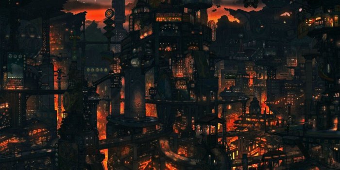 1920x1080 Download 1920x1080 Futuristic, Anime, City, Lights, Night wallpaper