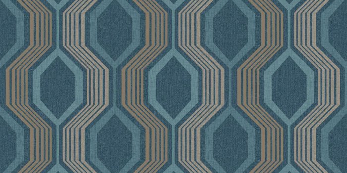 1200x1200 Arthouse Hexagon Geometric Wallpaper Blue Teal Gold Metallic