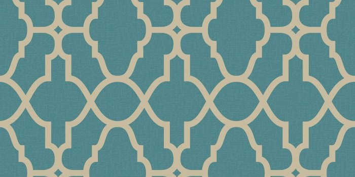 1600x1600 Rasch Casablanca Trellis Fretwork Geometric Wallpaper - Teal And