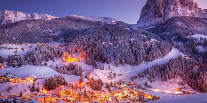 1332x850 Wallpaper winter, light, snow, mountains, night, the evening, Alps
