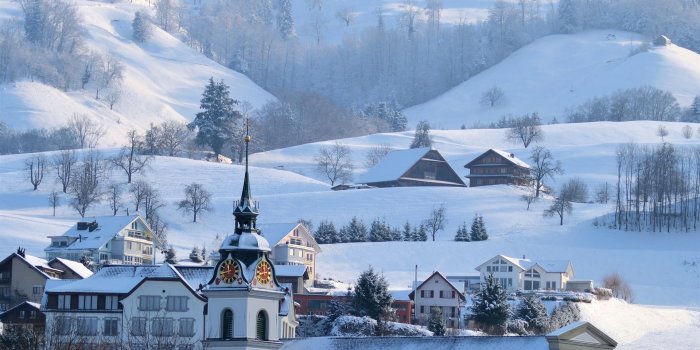 1920x1200 Mountains, Alps, winter, snow, town wallpaper | Travel and World