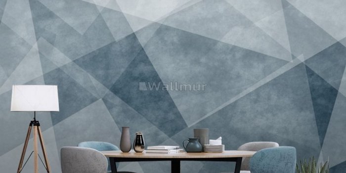 1000x866 Indigo Style Watercolor Geometric Wallpaper Mural • Wallmur®