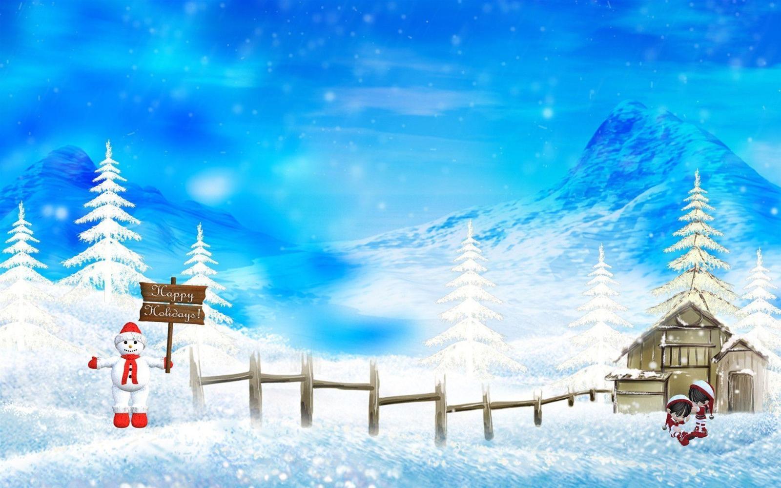 1920x1200 Christmas Snow Scene Wallpapers