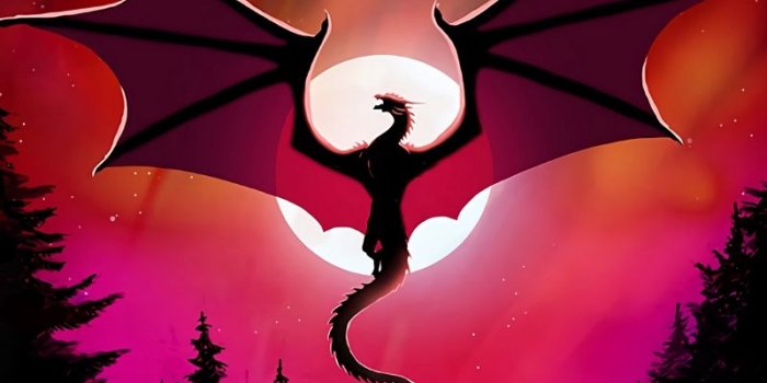 800x1420 Download wallpaper 800x1420 dragon, moon, night, dark, art iphone