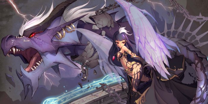 1920x1080 Free download cute anime sexy girl wings dragon fantasy hd