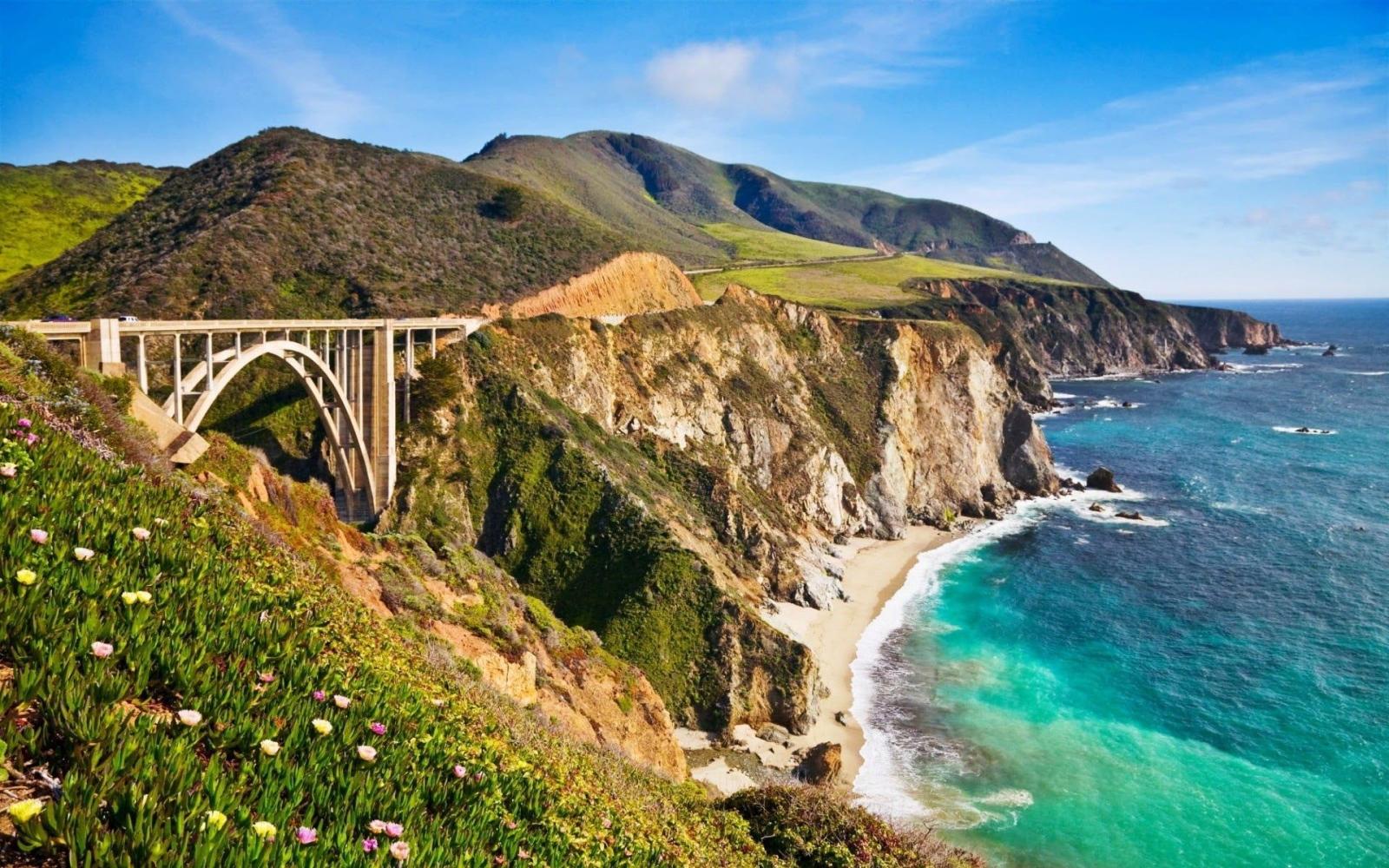 1920x1200 Big Sur, California, landscape, nature, bridge, coast HD wallpaper