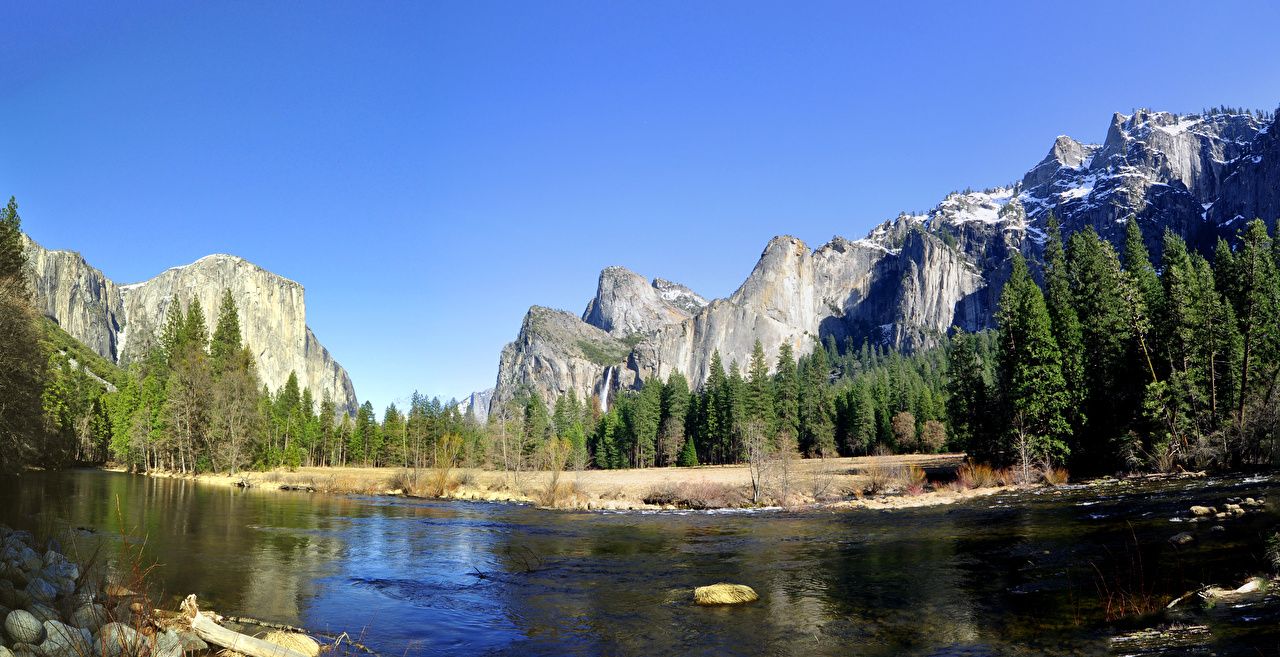 1280x657 Wallpaper Yosemite California USA Rock Nature Mountains Parks forest