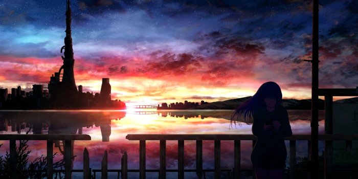 1332x850 Wallpaper water, girl, sunset, the city, phone images for desktop