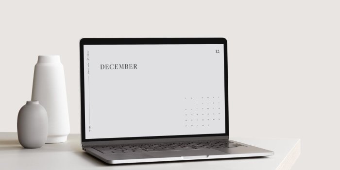 1500x2250 Free Download - Minimal 2020 Wallpaper Calendar For Desktop