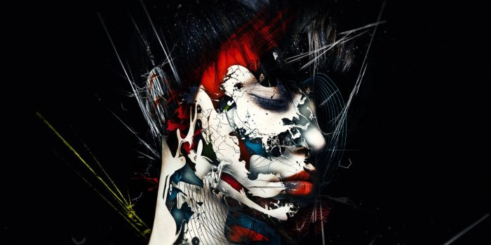 1366x768 Download wallpaper: Creative art: Surreal portrait 1366x768