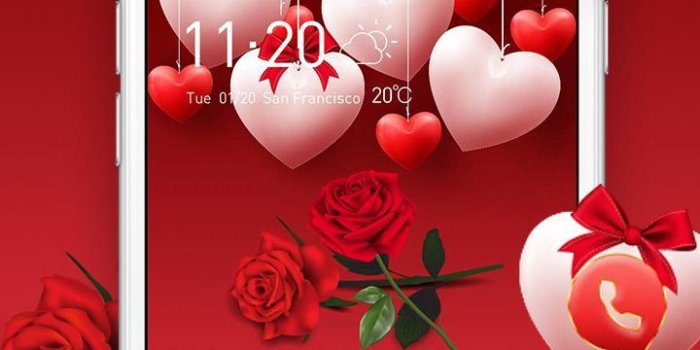 720x1280 pretty red heart theme red flower wallpaper for Android - APK Download