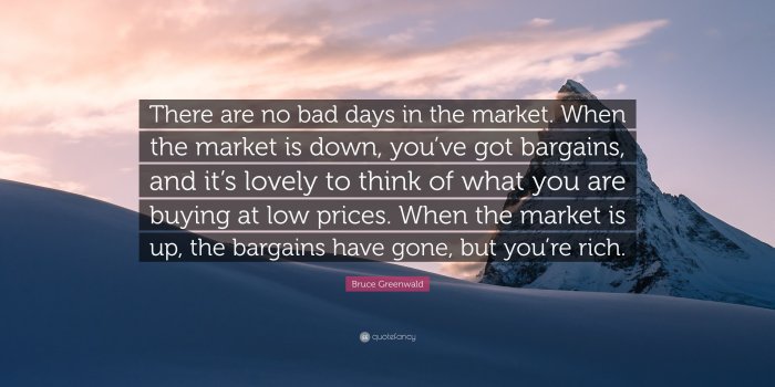 3840x2160 Bruce Greenwald Quote: “There are no bad days in the market. When