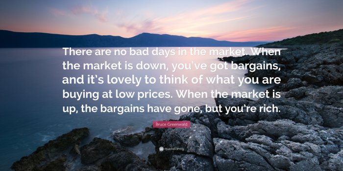 3840x2160 Bruce Greenwald Quote: “There are no bad days in the market. When