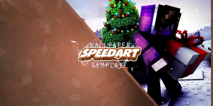 1280x720 Minecraft Wallpaper Template]|Christmas Special |(C4D+PSD)|#2