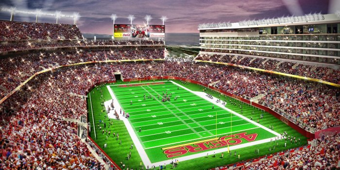 3840x2400 Download wallpapers Levis Stadium, 4k, fans, San Francisco 49ers