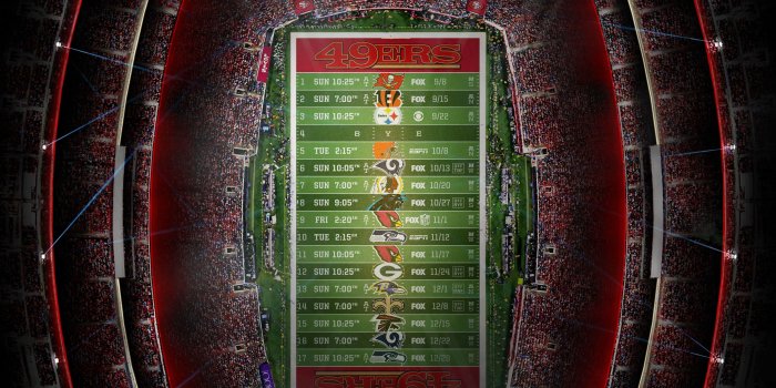 3414x2112 2019 - Stadium Schedule Wallpaper - San Francisco 49ers (UPDATED