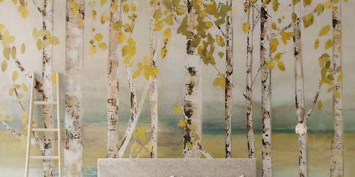 1000x1000 3D 5D 8D Europe Silver birch Tree Wallpaper Mural Living Room TV