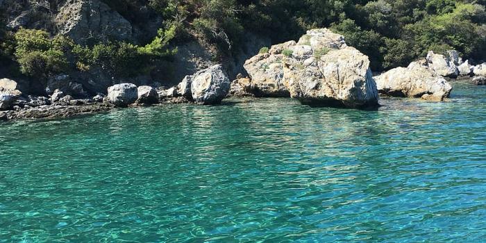 910x1213 HD wallpaper: turkey, marmaris, blue, green, rock, nature, view