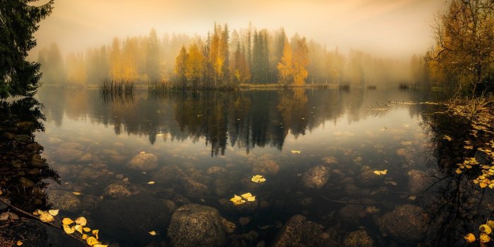 1920x1080 Foggy Lake in Finland : wallpapers