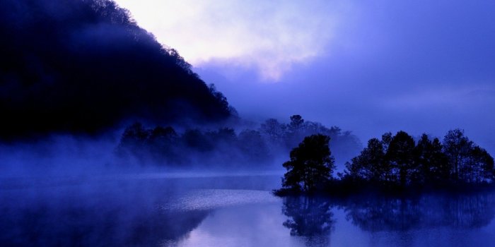 1920x1200 Purple Foggy Lake HD wallpaper