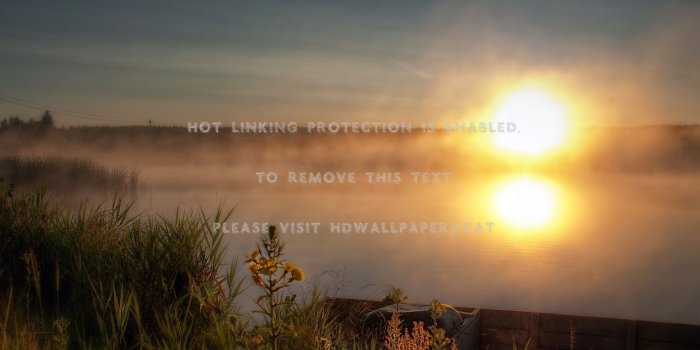 1920x1080 splendid foggy lake at sunrise hdr boat