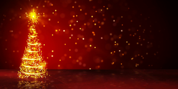 1920x1080 Download Free png orange christmas tree of glowing particles loop