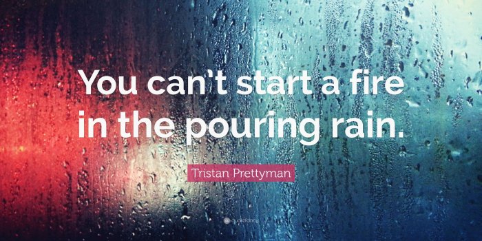 3840x2160 Tristan Prettyman Quote: “You can't start a fire in the pouring
