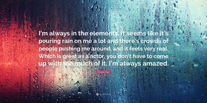 3840x2160 Charlie Day Quote: “I'm always in the elements, it seems like it's